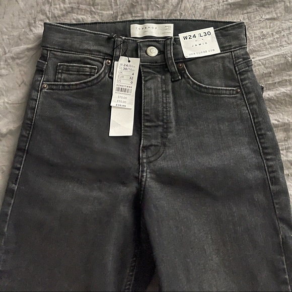 BNWT TOPSHOP HIGH-WAIST JAIME JEANS 24 - Picture 4 of 9